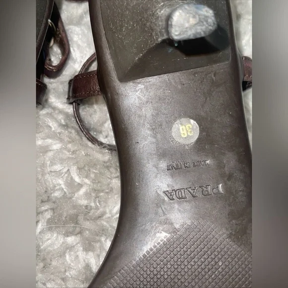 Authentic Prada Calzature Donna sandals, Brown, Sz36/5.5/6 - Picture 6 of 11